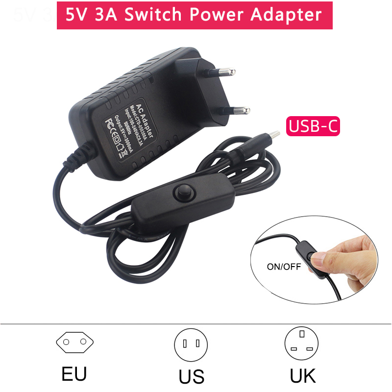 Banana Pi Bpi-M5 - ON/OFF 스위치가 있는 5V 3A 전원
