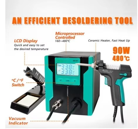 Desoldering Gun Vacuum Electric - ESD 안전 SS-331H 디지털 전기 납땜