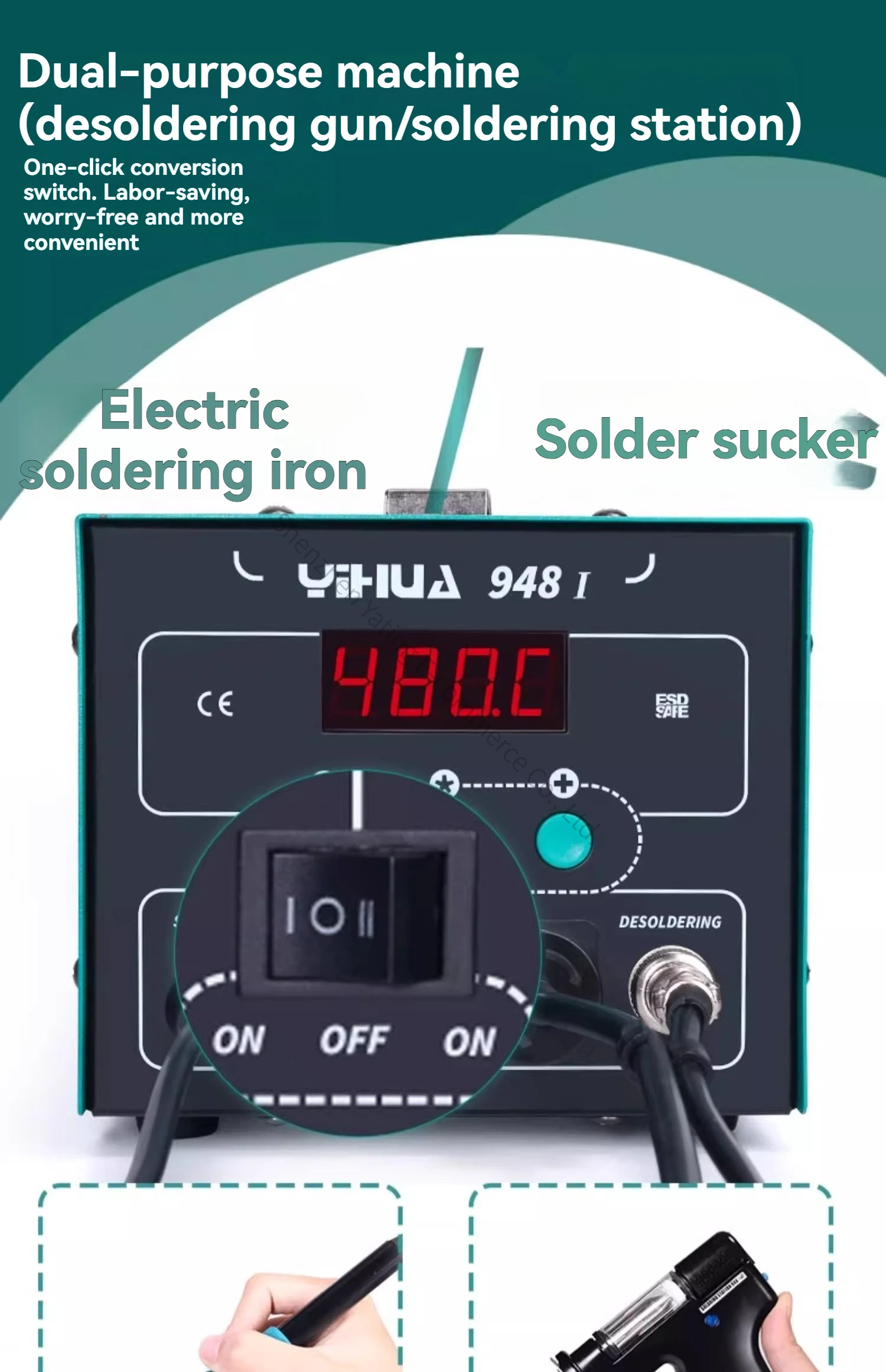 새로운 948-I 자동 전기 납땜 제거 펌프 고출력 전 - Desoldering Gun Vacuum Electric 리뷰 및 가격