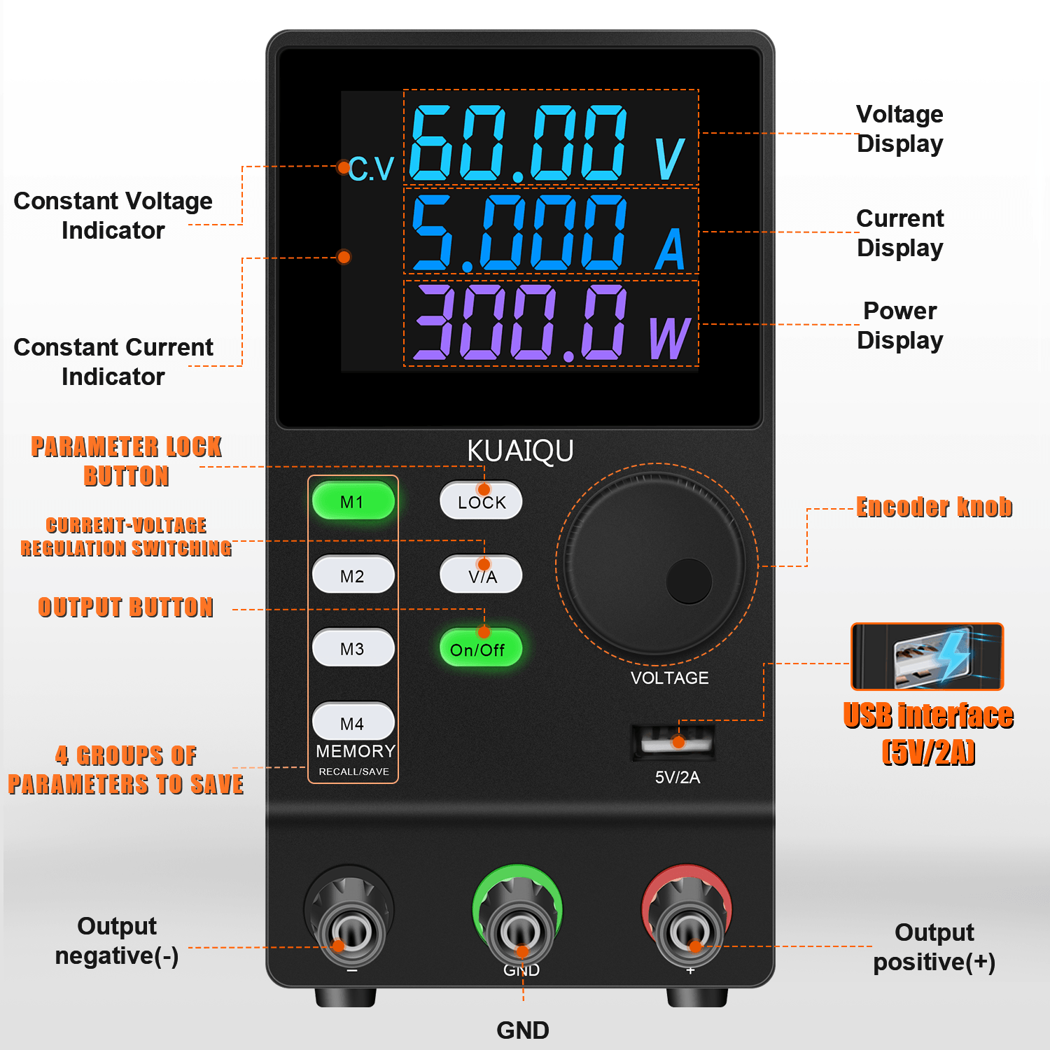 KUAIQU SPPS605D-232 300W 조절식 D - Programmable Dc Power Supply 60V 5A 리뷰 및 가격